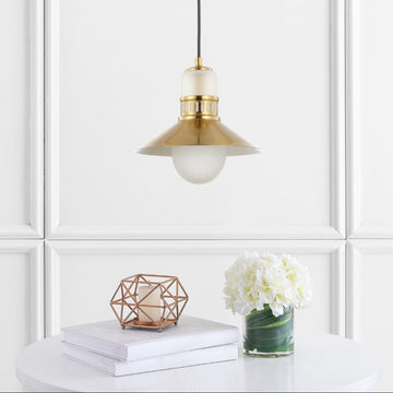 Colin Adjustable Iron/Glass Retro Hurricane LED Pendant - JONATHAN Y
